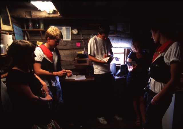 Inside Fladan's boat house