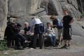 Staff memeber having a coffe break