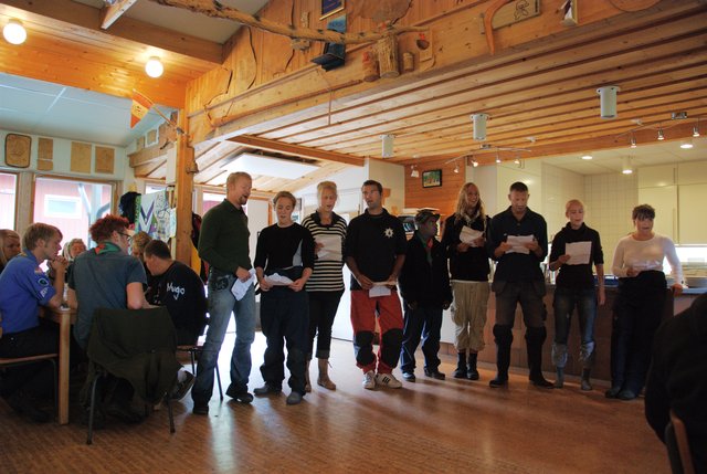Sining for the kitchen staff
