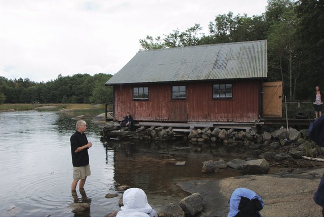 Babtism by the boathouse