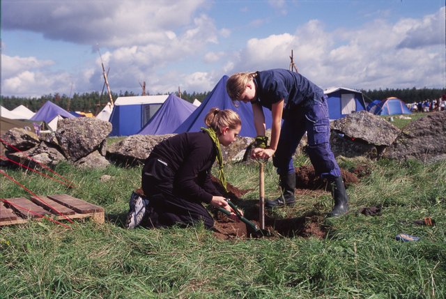 Digging a hole