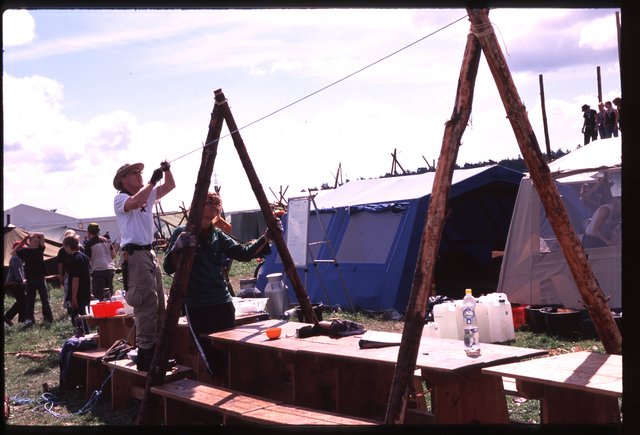 Building a roof over the tables