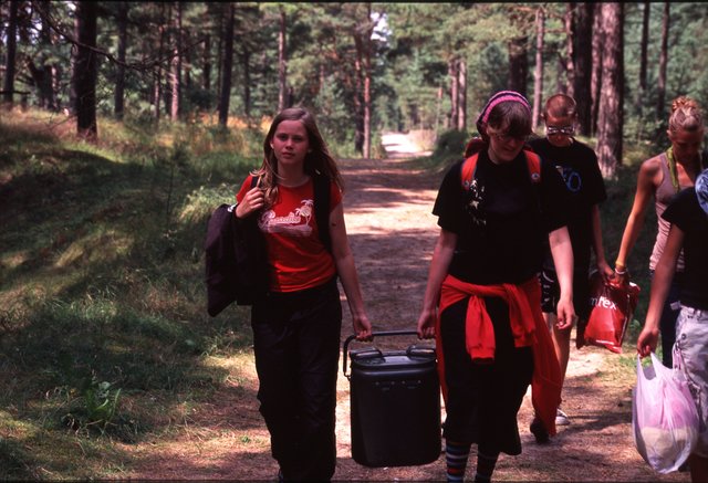 Off to another activity carying around the lunch