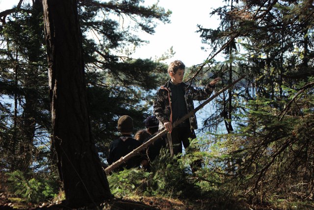 Making poles for the shelter