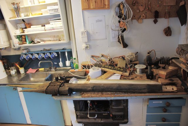 Fox trap being repaired