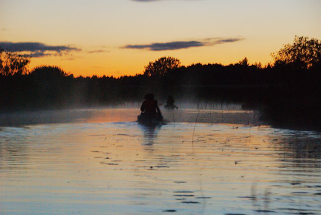 Paddling at night