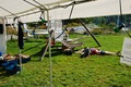 Sleeping Outside the Info Tent
