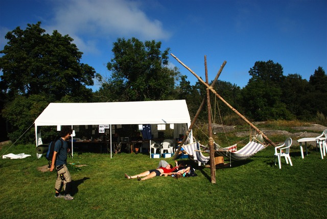 Passing by the Info Tent